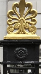 Classical motifs abound, near the BBC. Here, one might almost be stepping into a Greek temple...